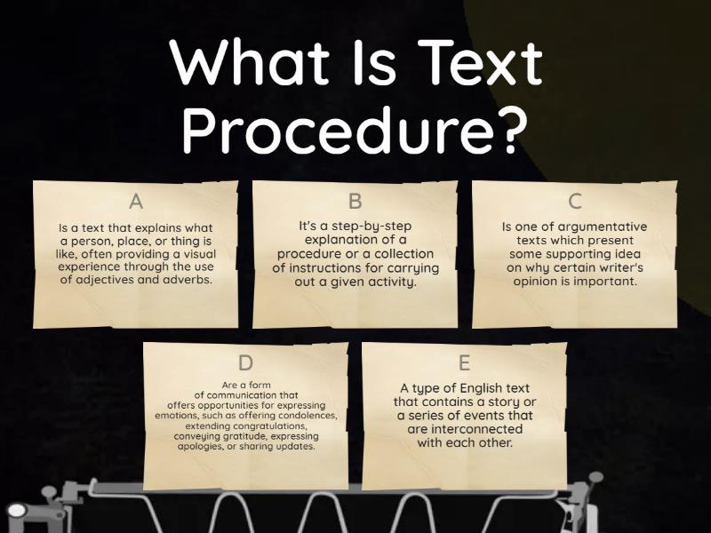 Text Procedure - Quiz