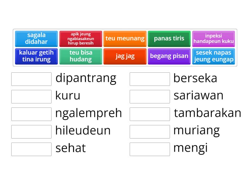 basa sunda istilah kasehatan - Match up