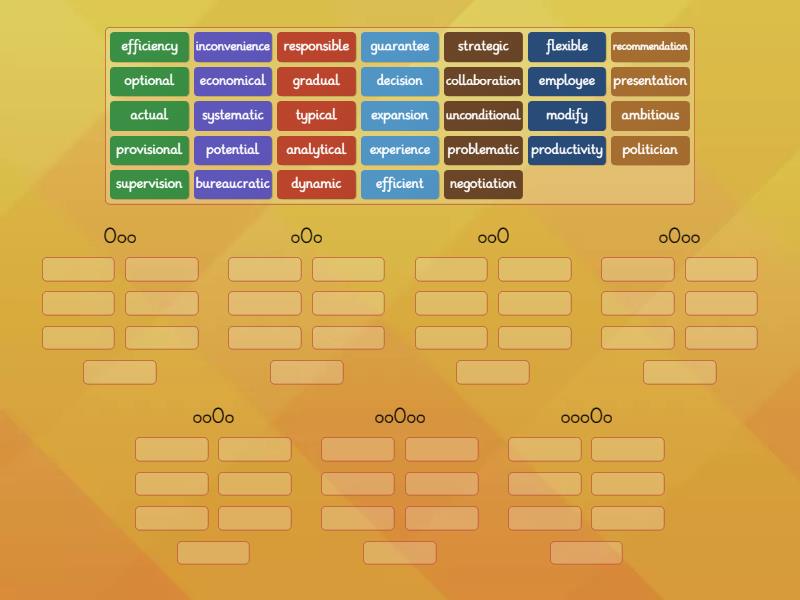 Word stress - Group sort