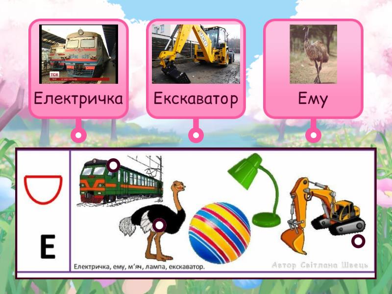 буква е - Діаграма з мітками