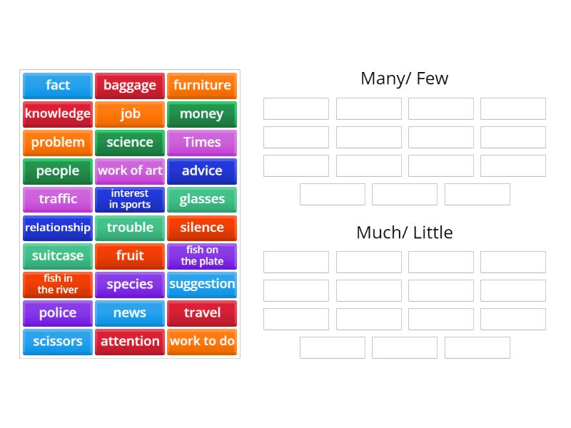 Much or many ? - Group sort