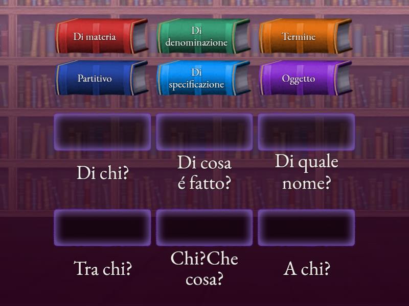 Complemento Che Risponde Alla Domanda A Chi Abbina il complemento alla domanda - Match up