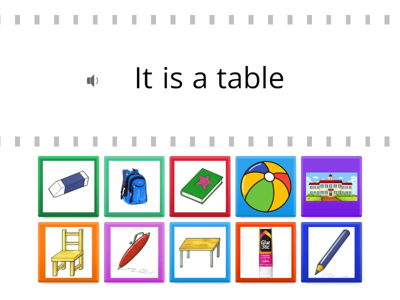Kid's box 1 Unit 2 My school It is a/an _____ - Find the match