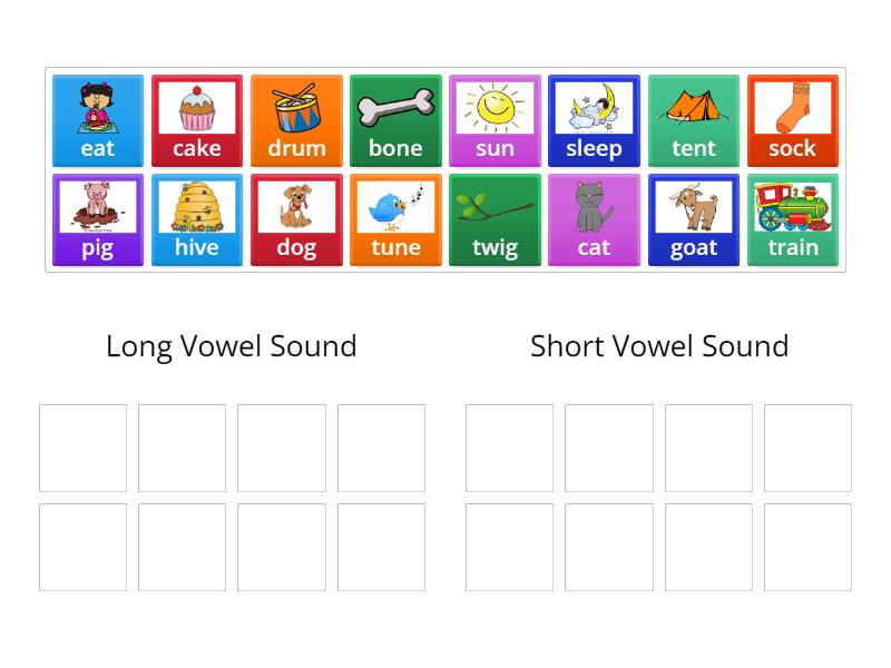 Long or Short Vowel Sounds - Group sort