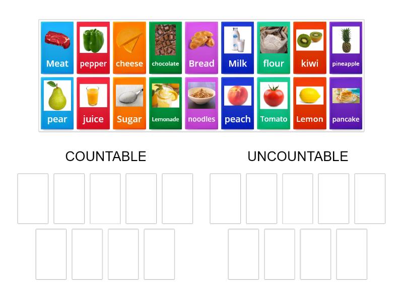 Countable & Uncountable nouns smart 4 - Group sort