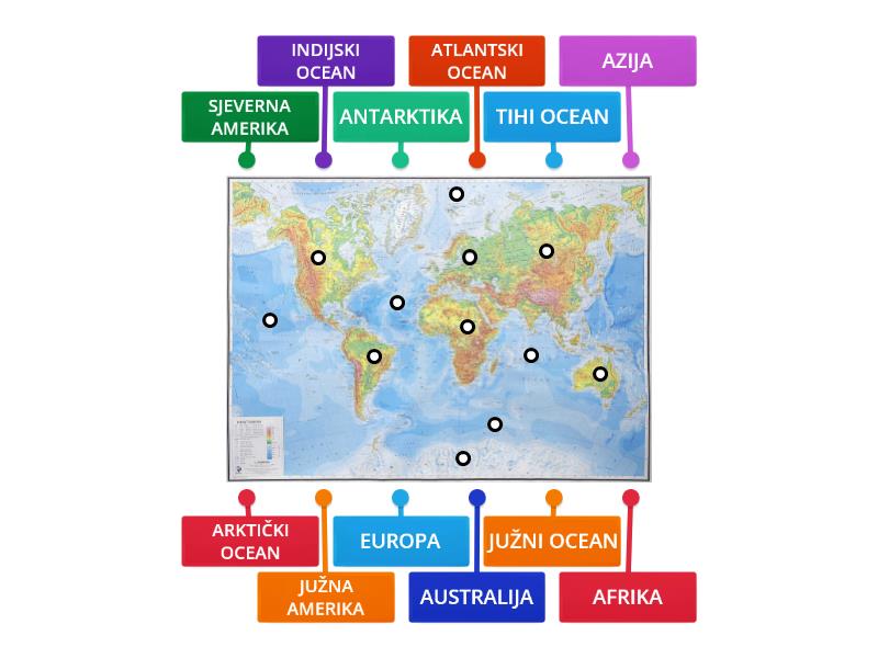 GEOGRAFSKA KARTA SVIJETA d - Labelled diagram