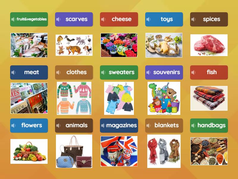 Market products. Mixedup labels Unscramble