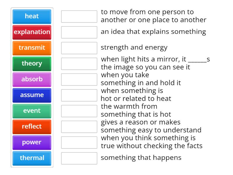 G5.U2.W1 Vocabulary - Match up