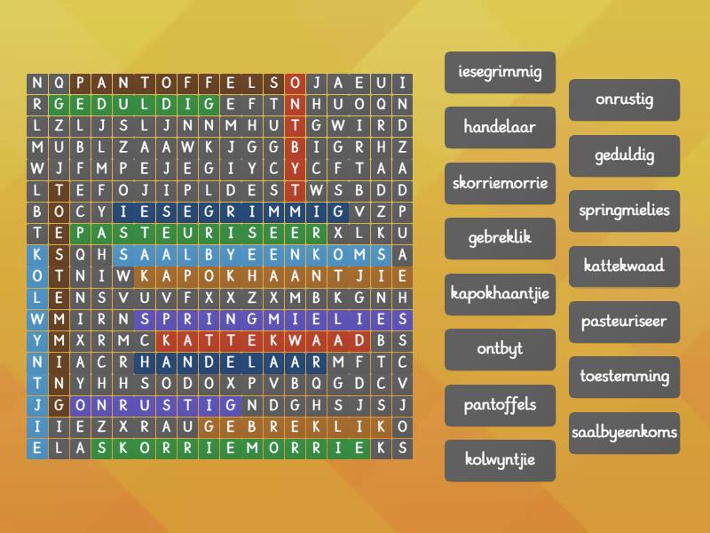 Afrikaans - Wordsearch