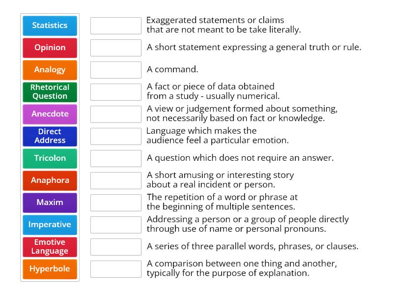 Rhetoric Devices - Match up