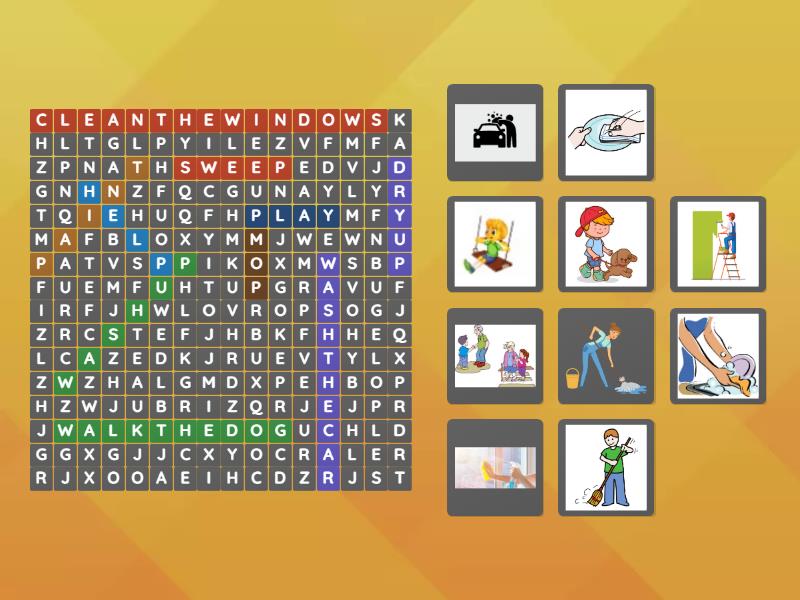 chores - Sopa de letras