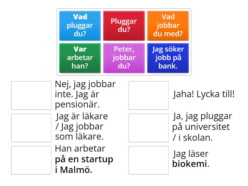 1.3 Vad jobbar du med? - Match up