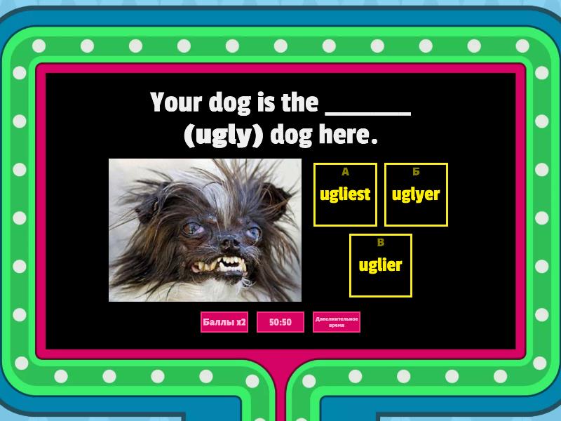 Comparative and Superlative Adjectives - Gameshow quiz