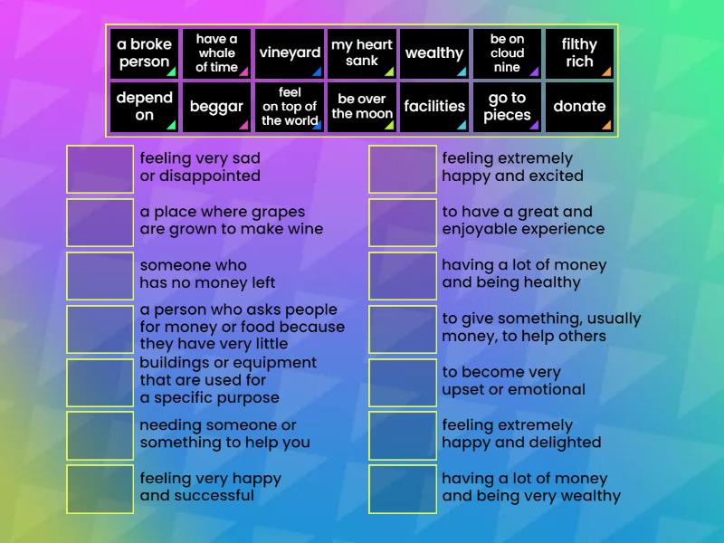Roadmap A2+ 6A vocabulary - Match up