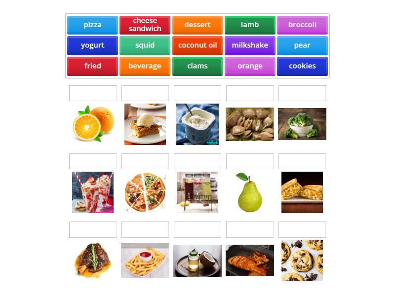 Top notch 1 Unit 4 Food Match up
