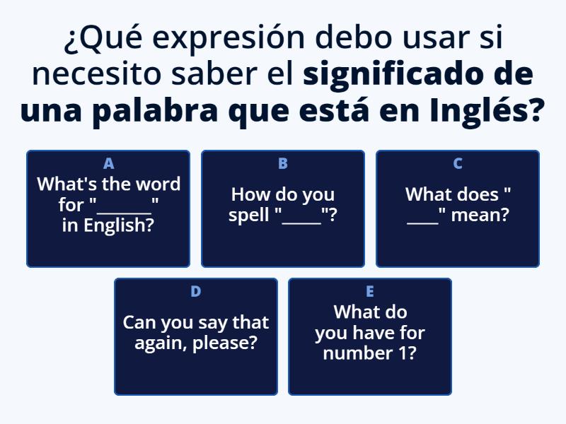 A1.1Classroom expressions Cuestionario