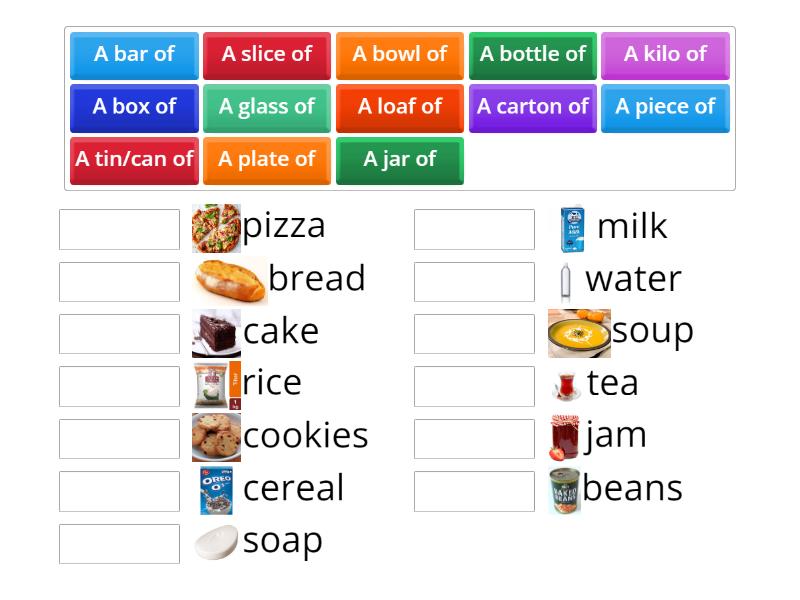 Food Quantifiers - Match up
