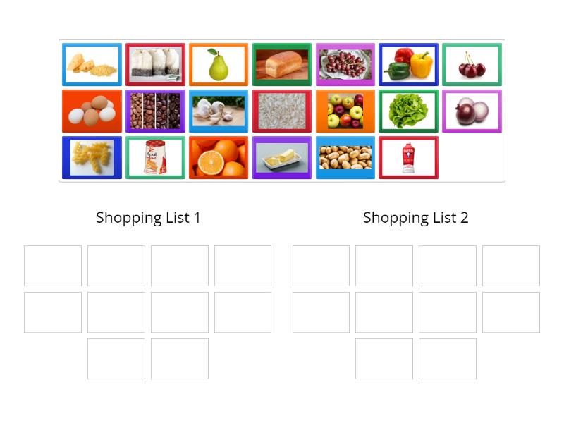 Grocery Shopping - Group sort