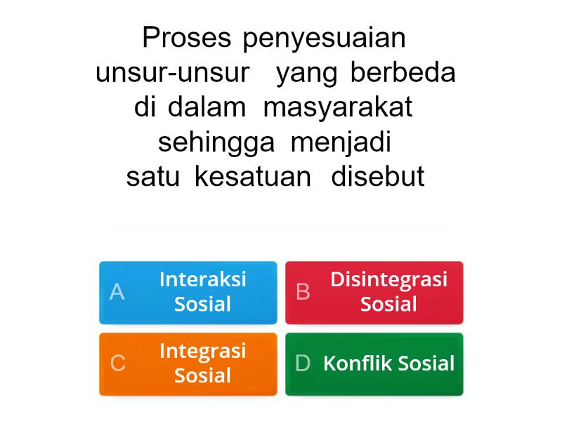 Integrasi Sosial (Materi Kelas 8 IPS) - Quiz