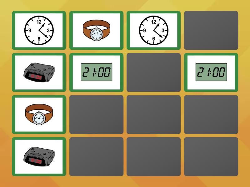 MEMORY RELOJES - Parejas
