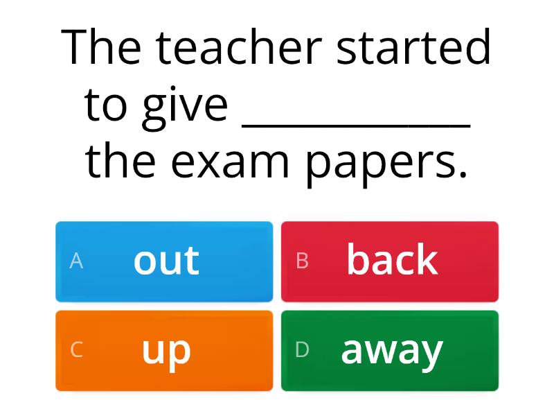 English 6 unit 20, phrasal verb TO GIVE - Quiz