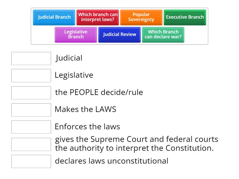 Principles of Government - Match up