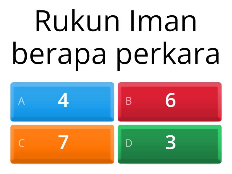 Rukun Islam Dan Rukun Iman - Quiz