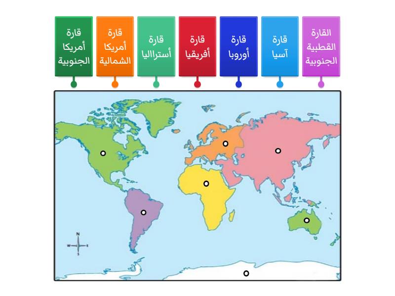 القارات - Labelled diagram