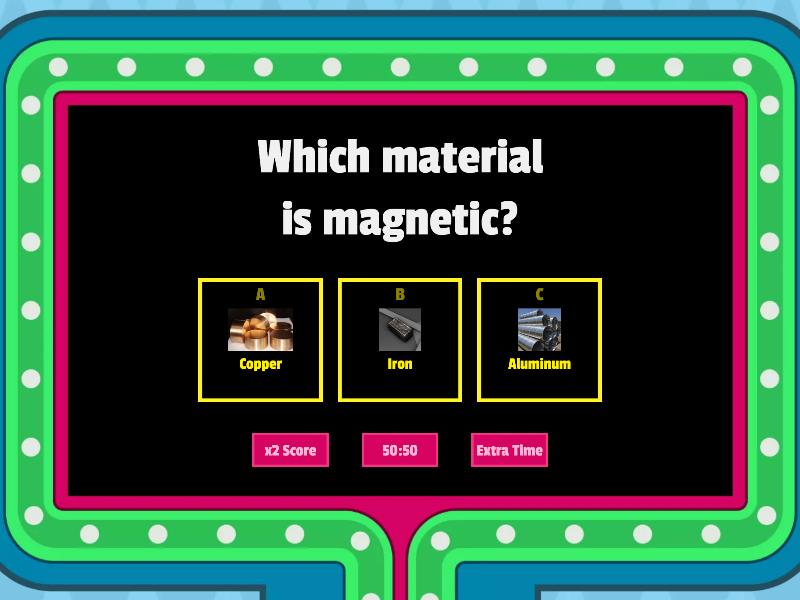 Density - Magnetic - Hardness- Conductors - Gameshow quiz