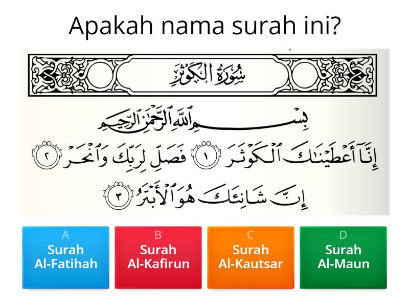 Latihan Hafazan 1: Surah Al-Kautsar - Quiz