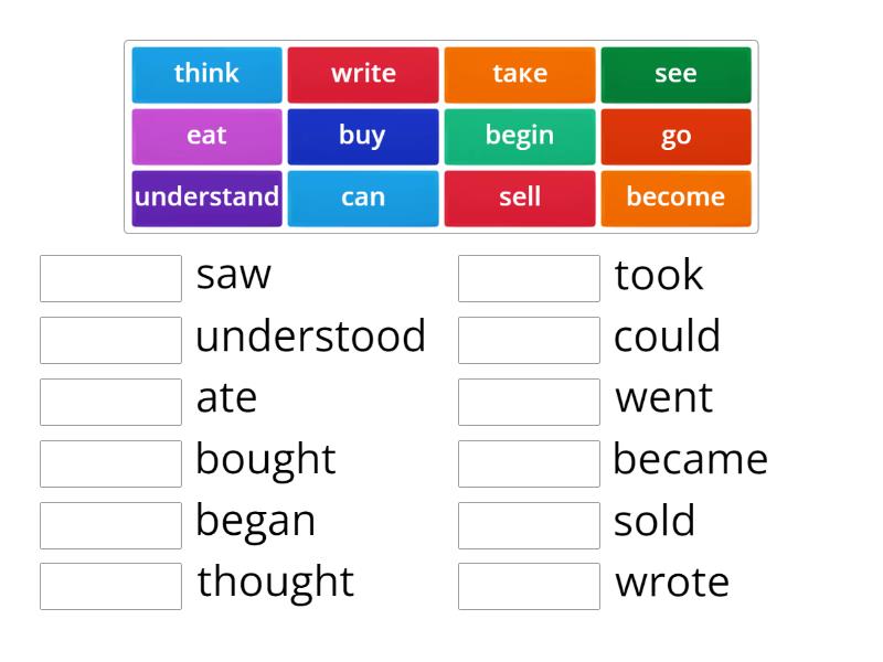 Wider World 1 Irregular verbs Unit 7 Lesson 1 - Match up