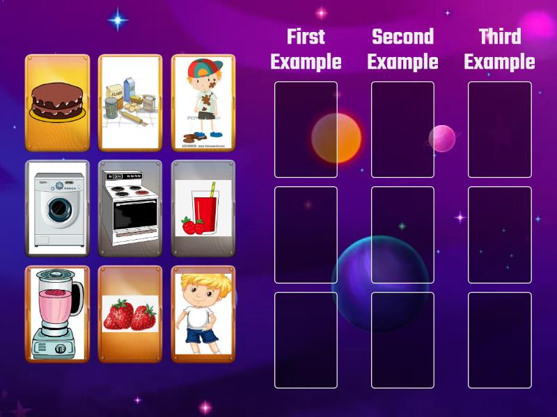 Put the pictures in its correct place in the process. - Group sort