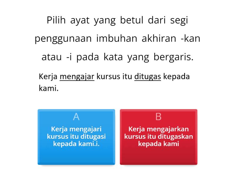 Kuiz Kata Kerja Transitif Quiz