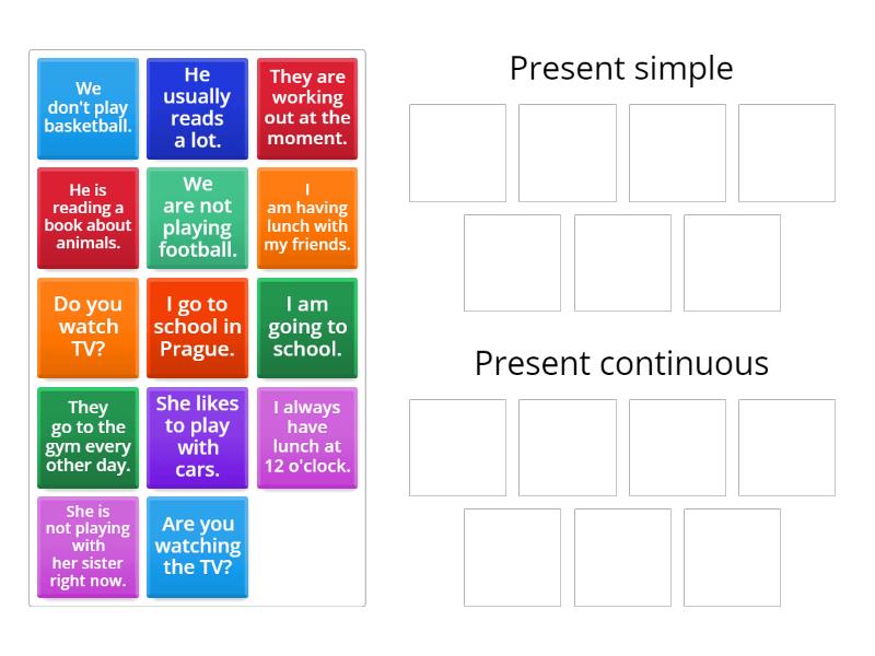 Present tenses - Group sort