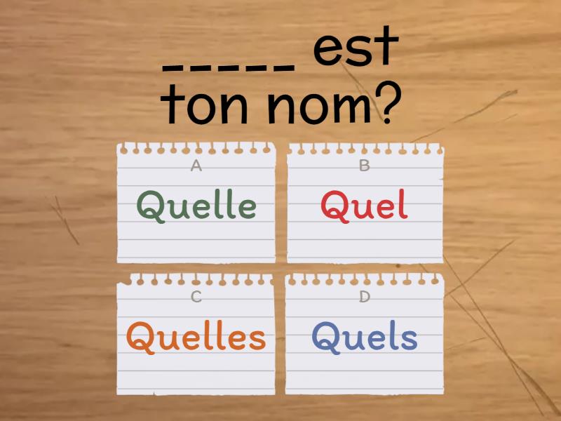 QUEL, QUELLE, QUELS Ou QUELLES? - Questionário