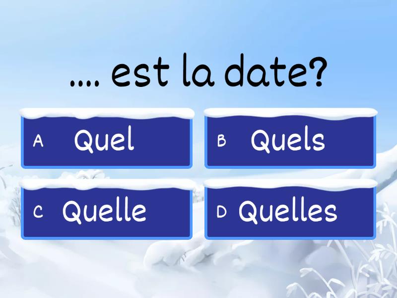 Quel/quels/quelle/quelles - Quiz