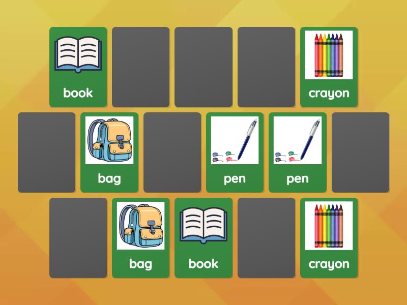 Things for school - Matching pairs