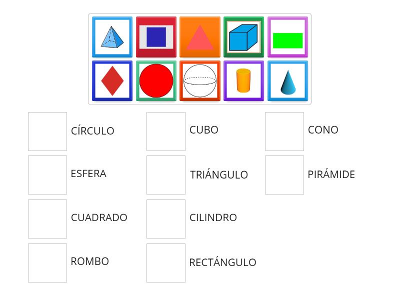 ¿Cómo se llaman las diferentes figuras geométricas? - Une las parejas