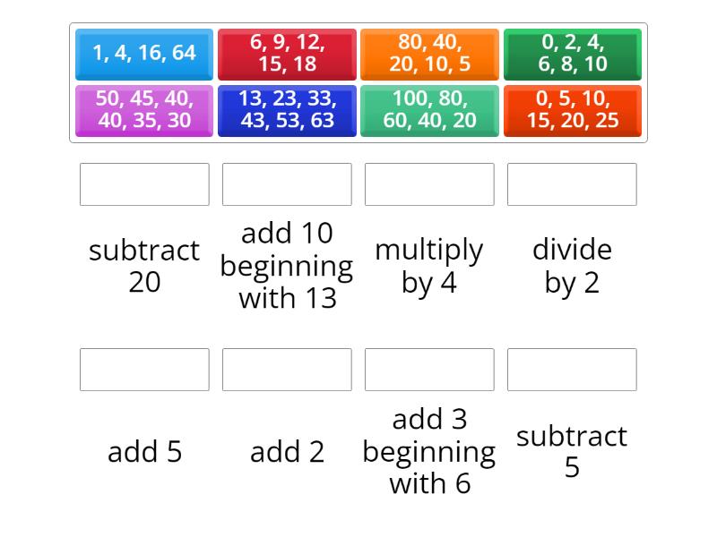 Identifying Numeric Patterns - Une las parejas