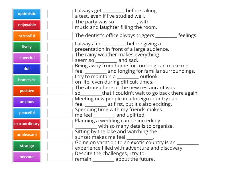 Edited Roadmap B1 Feelings and emotions Unit 2C Vocabulary - Match up