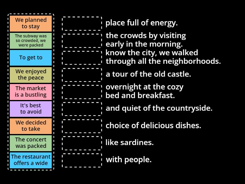 Travel collocations - Match up
