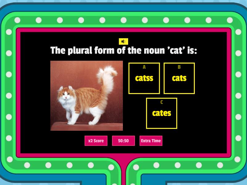 Singular And Plural Nouns - Gameshow Quiz