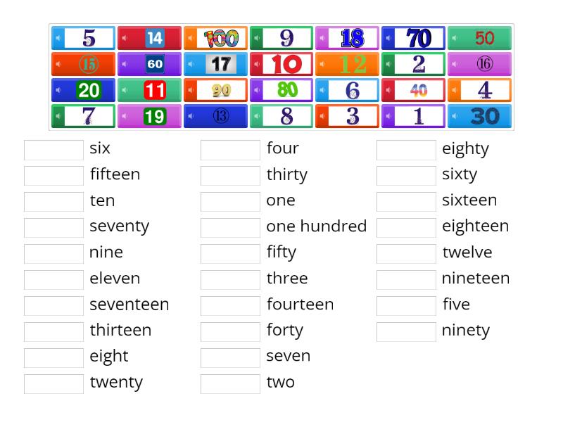 Numerals.4 Form. Yuhnel - Match up