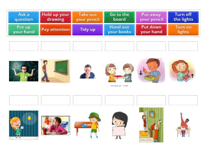 Team together 2 (classroom language) match - Match up