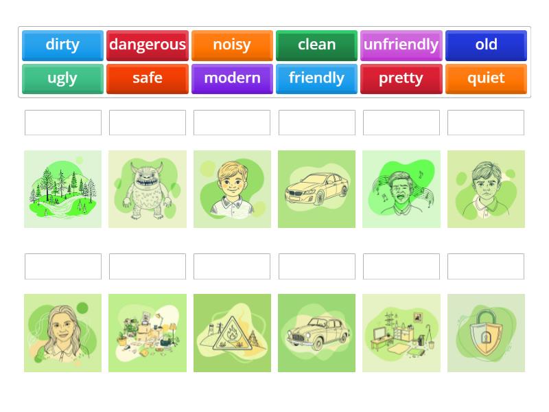 English Plus unit 1 adjectives - Match up