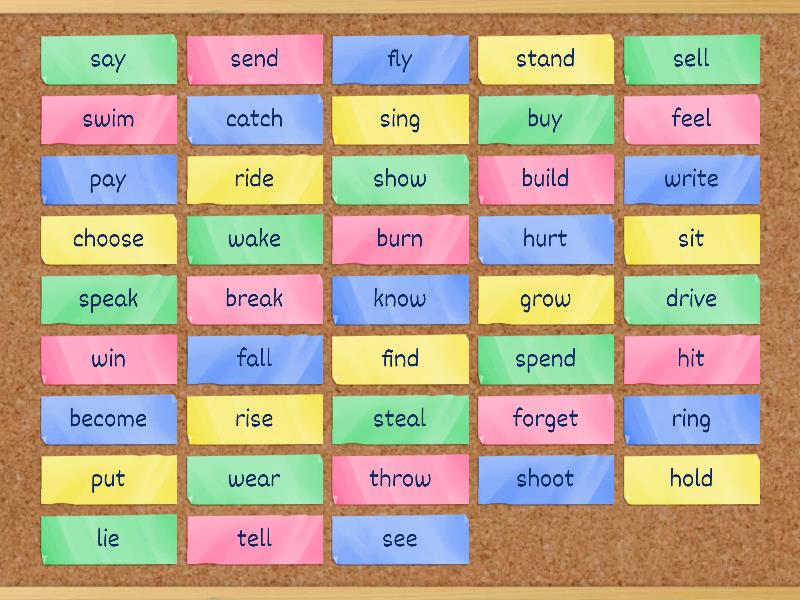 irregular verbs_past simple + pronunciation - Flip tiles
