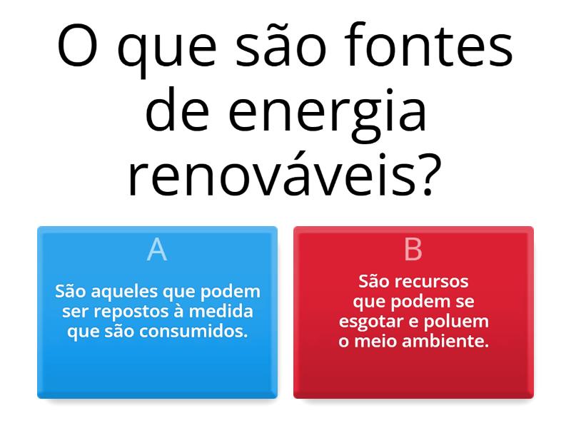 Fontes E Tipos De Energia - Quiz