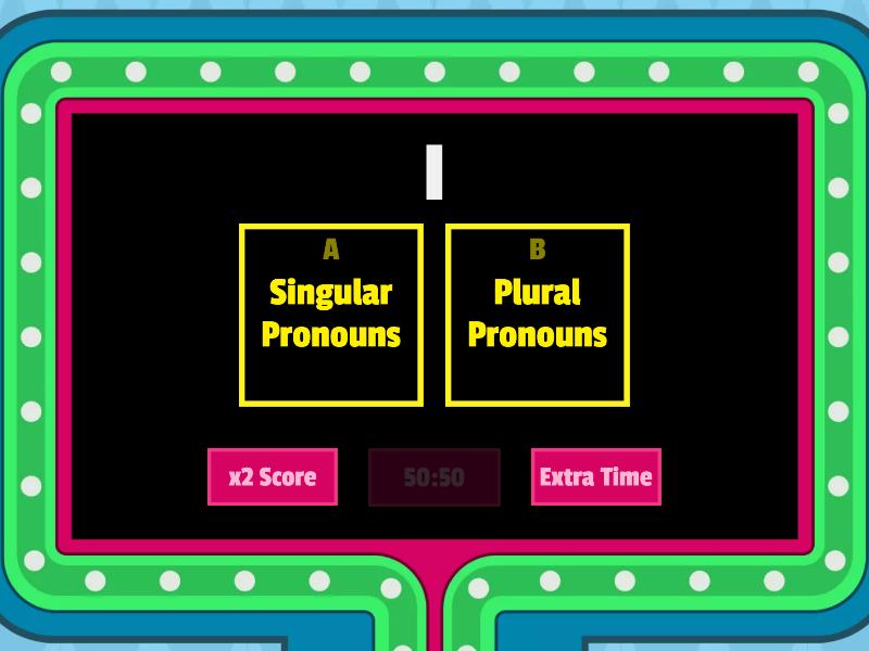 Singular And Plural Pronouns - Gr3 - Gameshow Quiz