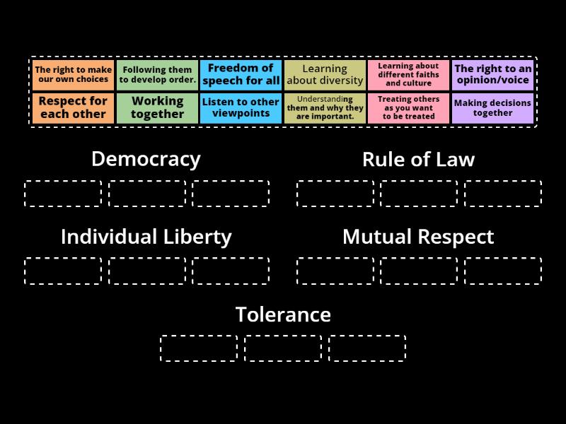 British Values - Group sort