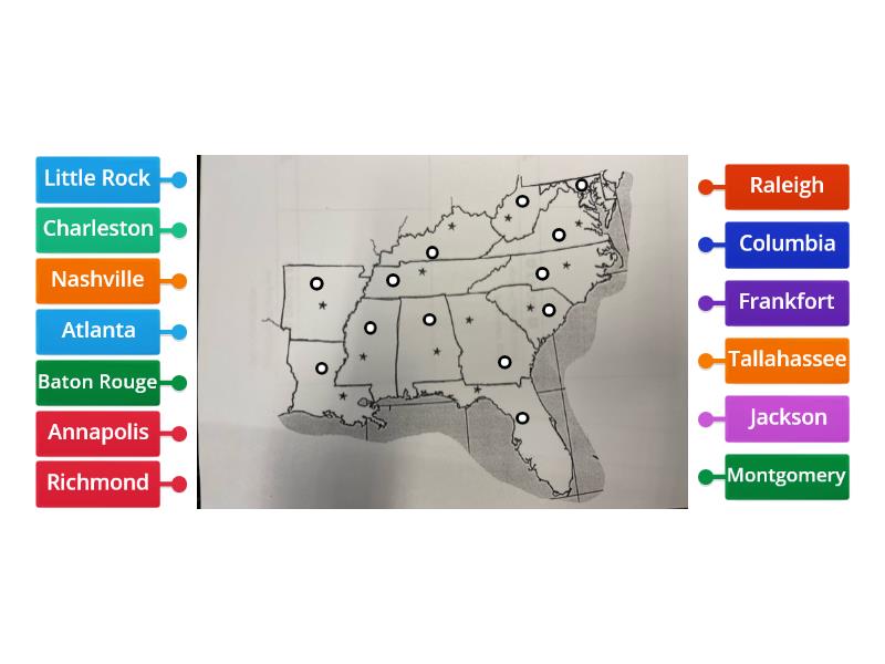 Southeast CAPITALS - Labelled diagram